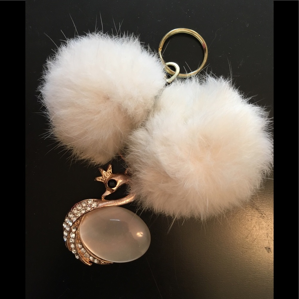 KEYRING CHARM Real Rabbit FUR Great EASTER 🎁 Gift - Picture 4 of 5